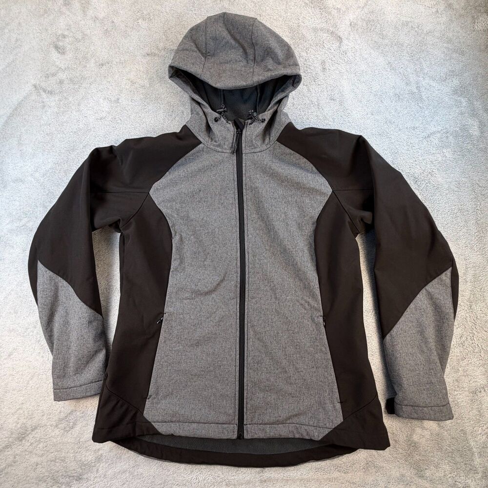 Mountain Warehouse Womens Softshell Jacket Hooded Gray Black US 12